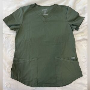 NWOT Cherokee Workwear Olive Green Scrub Top